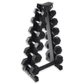 Fitness Rubber Dumbbell Weight Set With Rack, 210 Lbs (5-30 Lbs)