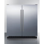 30" Wide Undercounter Frost-Free Side-by-Side Refrigerator-Freezer, Stainless Steel With Locks And Digital Controls