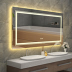 LED Lighted Bathroom Vanity Mirror, Silver, 3 Colors
