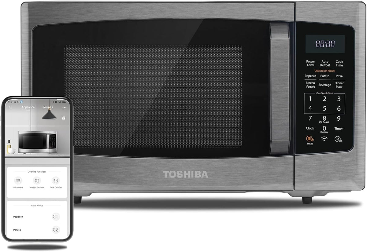 TOSHIBA 4-in-1 Countertop Microwave Oven, 1.5 Cu Ft, 1000W, Silver - ML-EC42P(SS)