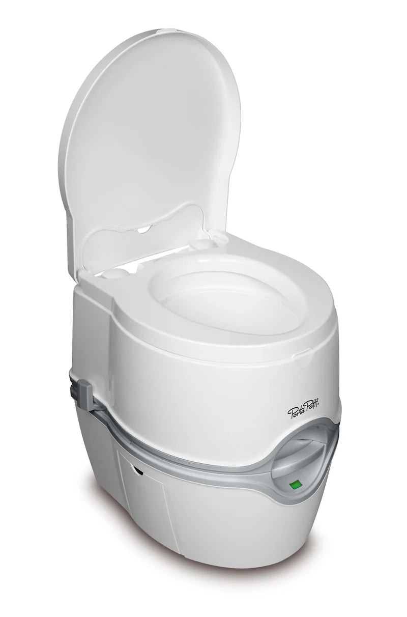 Thetford Porta Potti Portable Battery Powered Flush Travel Toilet, White - 565E