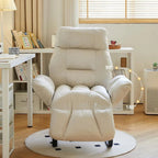 HDUTNGISN Recliner Armchair With Adjustable Backrest, White, 20 x 27.5 x 61.8 in