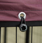 Outdoor Dog Kennel With Rotating Bowl Holders, 5 ft x 5 ft x 5 ft, Black And Red