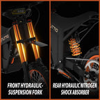 Tuttio Electric Dirt Bike 2000W 48V 21Ah 37 MPH Full Suspension 12 in And 14 in Tires - Soleil01