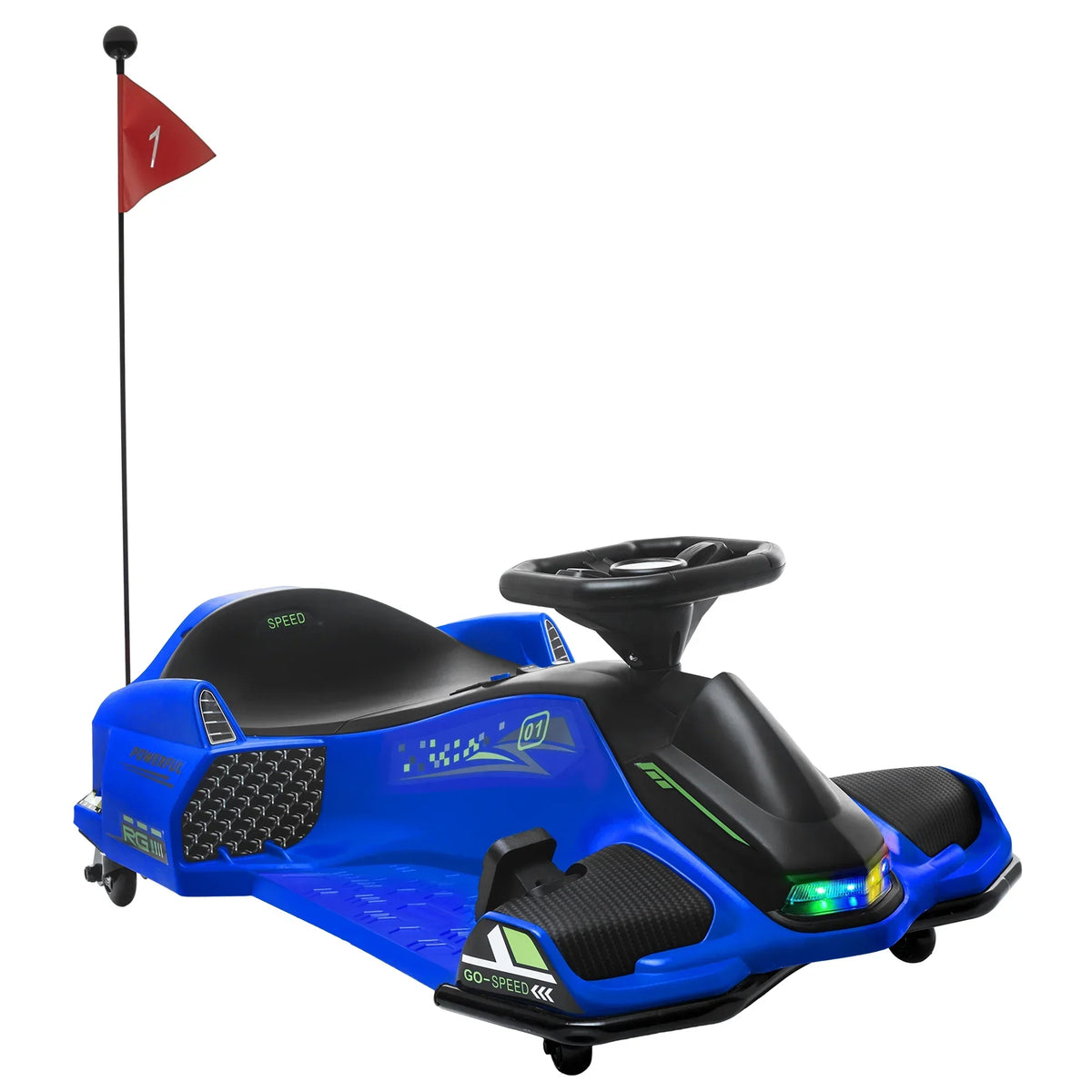 Aosom 12V Electric Drifting Go Kart With Slow Start, Music And Lights