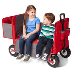 Radio Flyer 3-in-1 All-Terrain EZ Fold Wagon With Canopy, Red And Gray, Air Tires