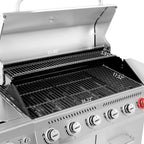 Stainless Steel 6-Burner Gas Grill - 74,000 BTU With Sear And Side Burner