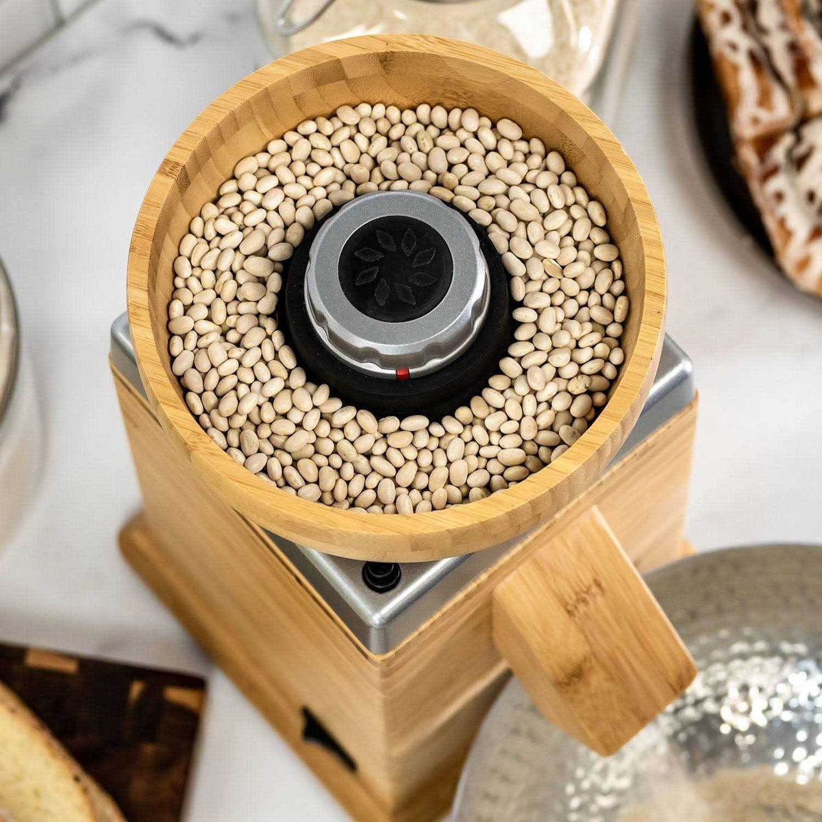 NutriMill Harvest Grain Mill With Bamboo Cabinet - Harvest