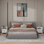 White Nightstand With 2 Drawers And 1 Open Shelf - 21.7 Inch Tall