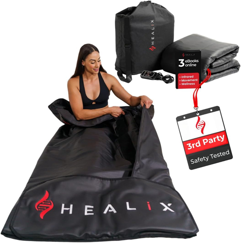 Healix Infrared Sauna Blanket, Zero EMF, 77-176F, Carbon Fiber Heating