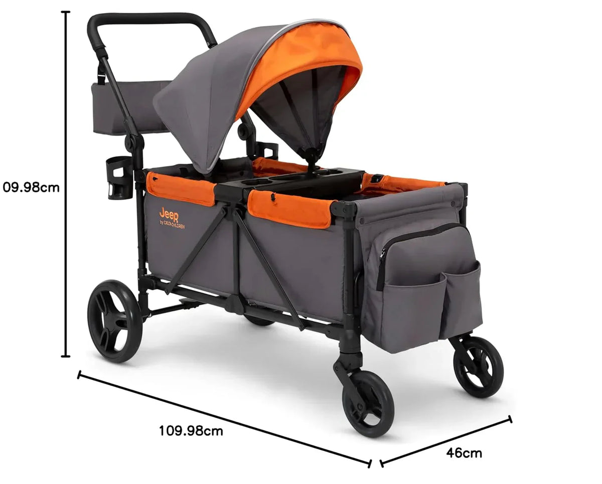 Jeep Sport All-Terrain Stroller Wagon With Canopy And Parent Organizer