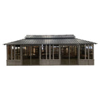 Solid Wood Patio Gazebo, 28 Ft W x 15.5 Ft D