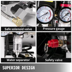 BENTISM Pancake Air Compressor 6.6 Gallon Steel Tank, 1 HP, 750W, 115 PSI