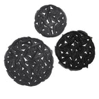 Textured Feather 3-Piece Metal Disc Wall Decor Set - 20in, 17.25in, 14.25in