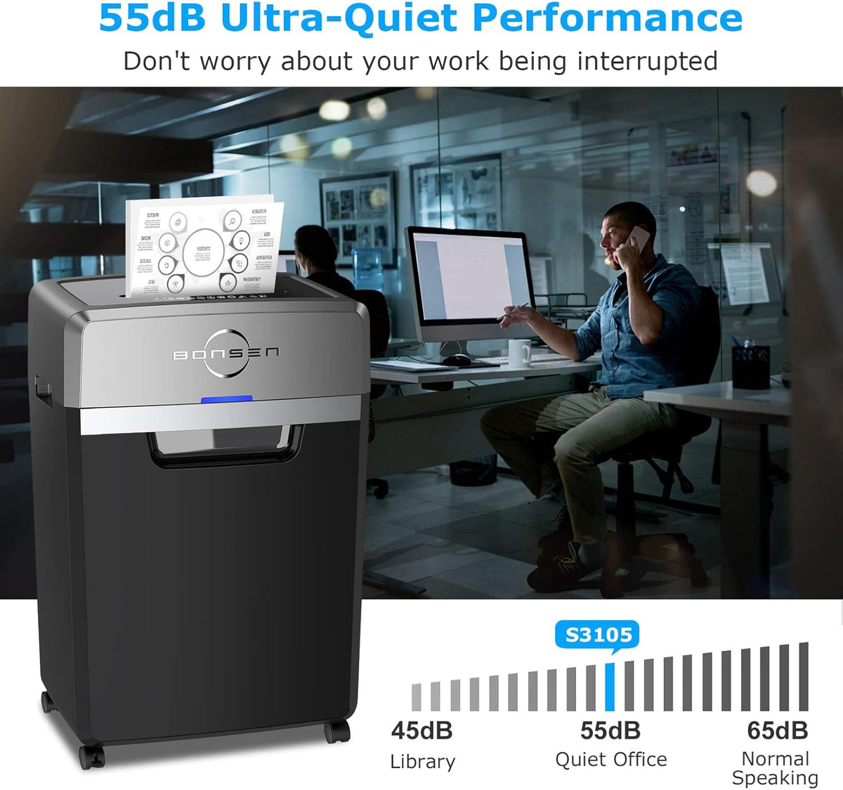 24-Sheet Cross-Cut Paper Shredder, 40-Minute Continuous Run Time, 9-Gallon Basket, P-4 Security