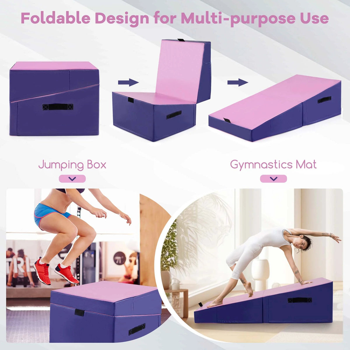Costway Folding Gymnastics Incline Mat, 48 x 24 x 14 in