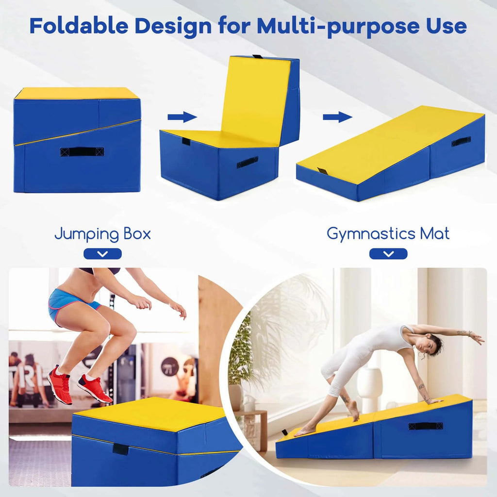 Costway Folding Gymnastics Incline Mat, 48 x 24 x 14 in