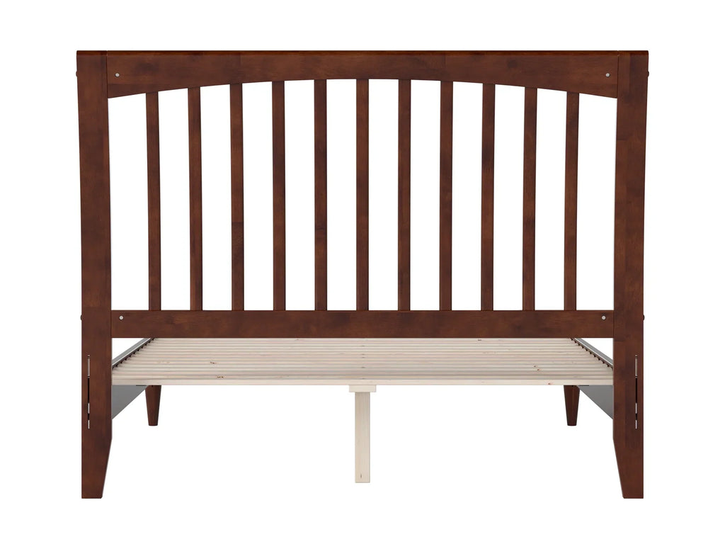 AFI Full Solid Wood Low Profile Sleigh Platform Bed, Walnut - Orleans