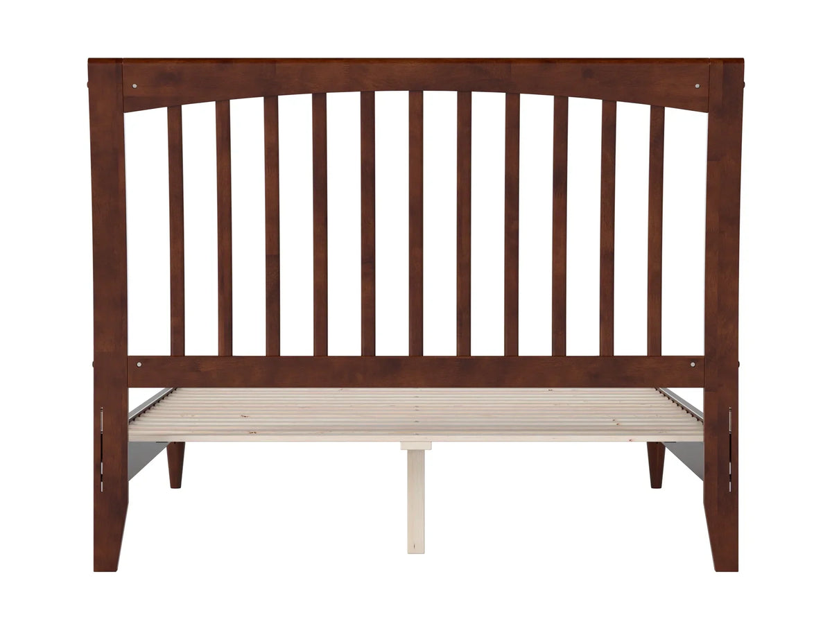 AFI Full Solid Wood Low Profile Sleigh Platform Bed, Walnut - Orleans