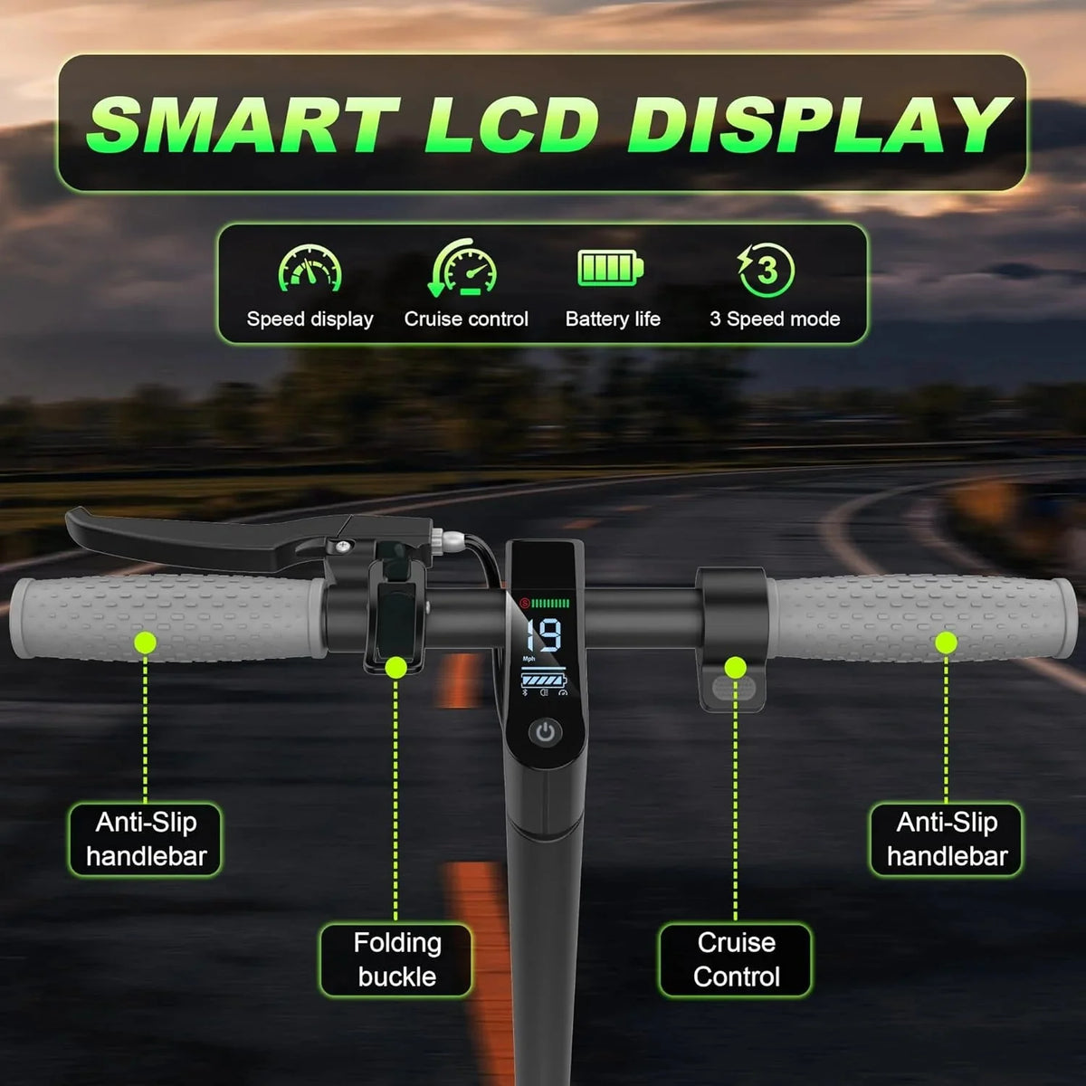Roinside Electric Scooter, 8.5 in Solid Tires, 350W, 19 MPH, 21-23 Miles - UP12 Plus