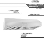 Cosmo Under-Cabinet Range Hood, 30-Inch, Silver - UC30