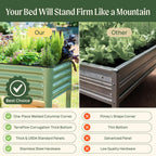Vego Garden Elevated Raised Garden Bed With Legs And Storage Rack, 2' x 4', Olive Green - V Series
