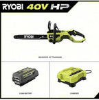 RYOBI 40V Cordless Chainsaw Kit, 18 Inch, Green