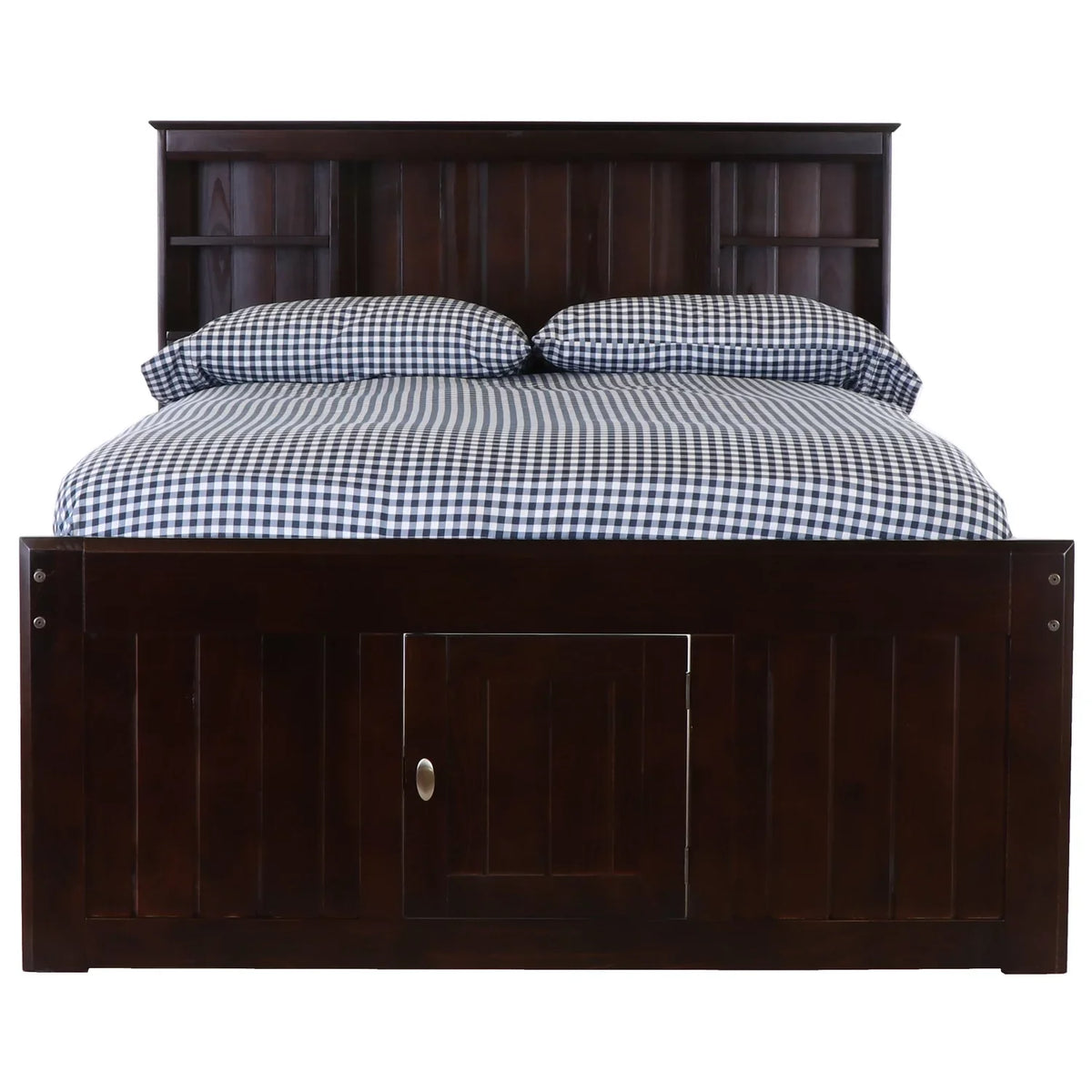 American Furniture Classics Full Size Bookcase Bed With Twelve Drawers In Espresso - 82921K12-22