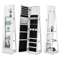 Dextrus Rotating Jewelry Armoire With Full Length Mirror, White