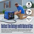 Westinghouse Tri-Fuel Portable Inverter Generator 8200 Peak Watt With Remote Electric Start - iGen8200TFc