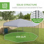PawHut Metal Chicken Coop Run With Waterproof Anti-UV Cover, 17 ft x 15.7 ft x 9 ft