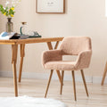 HengMing Faux Fur Mid Century Dining Side Chairs With Painted Steel Legs