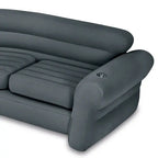 Intex Inflatable L-Shaped Corner Lounge Sofa, Gray, 2-Pack, 30 Inches - Built-In Cup Holders