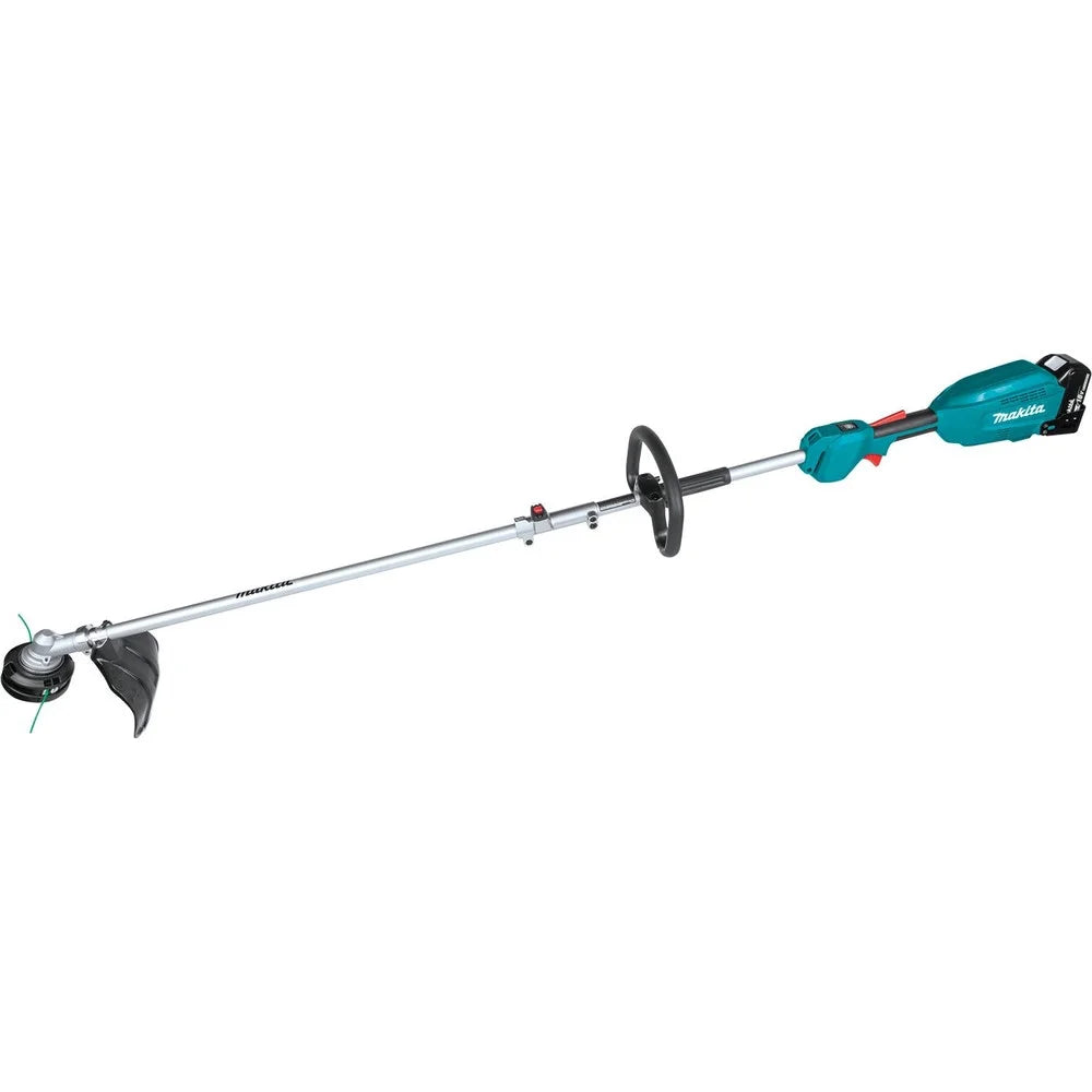 Makita 18V LXT Brushless Cordless Couple Shaft Power Head Kit With 13 in String Trimmer Attachment, 4 Ah - XUX02SM1X1