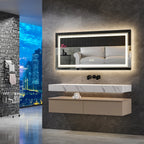LED Lighted Bathroom Vanity Mirror, Silver, 3 Colors