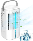 Portable Evaporative Air Cooler With 180 Degree Auto Rotation, 3 Wind Speeds, 2-4H Timer, 1000ml Tank