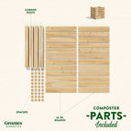Greenes Fence Cedar Wood Composter 24 in x 24 in x 31 in, 77.3 Gal.
