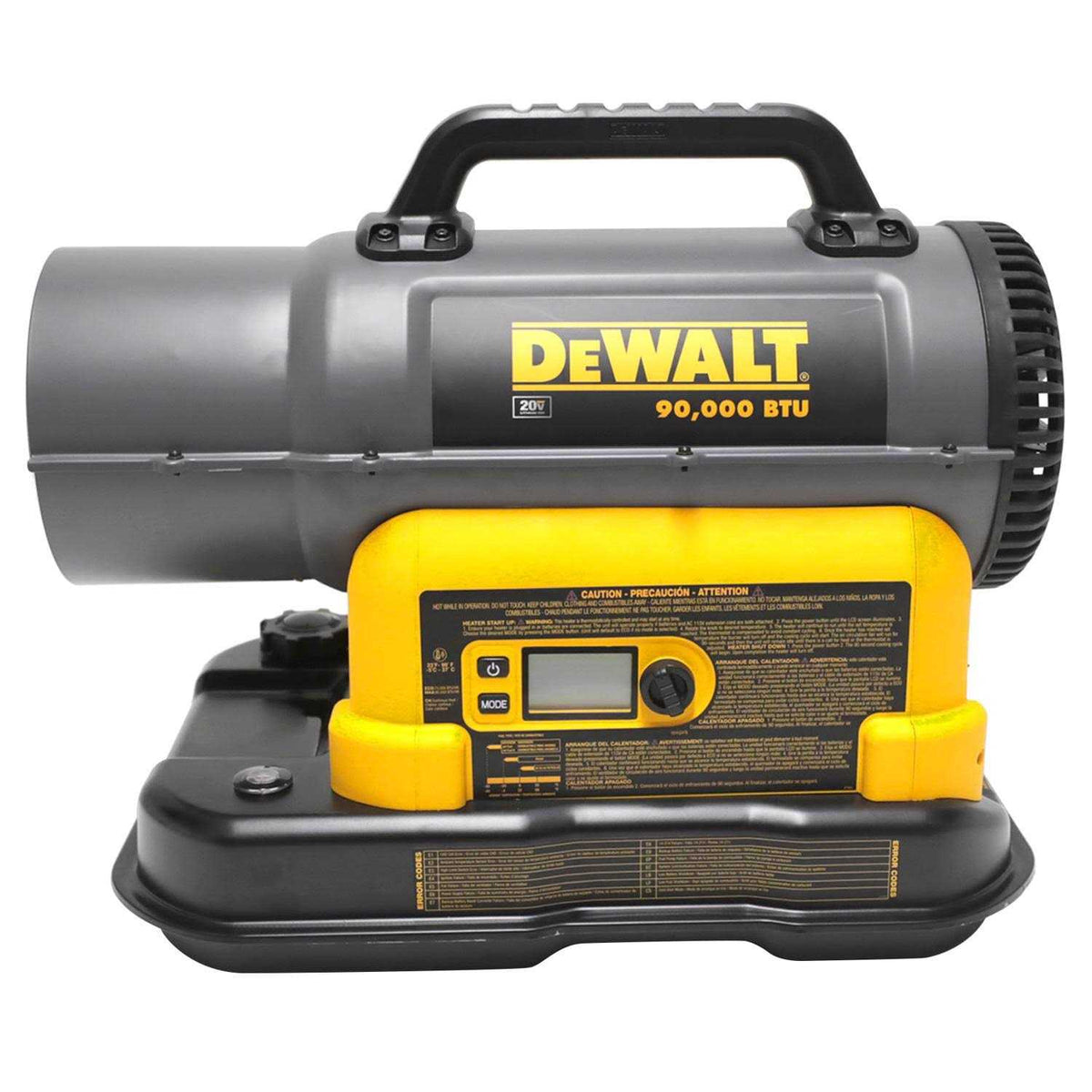 DeWalt Forced Air Kerosene Heater 20V Max 90000 Btu/h 1750 sq ft - F340991 DXH90CFAKD