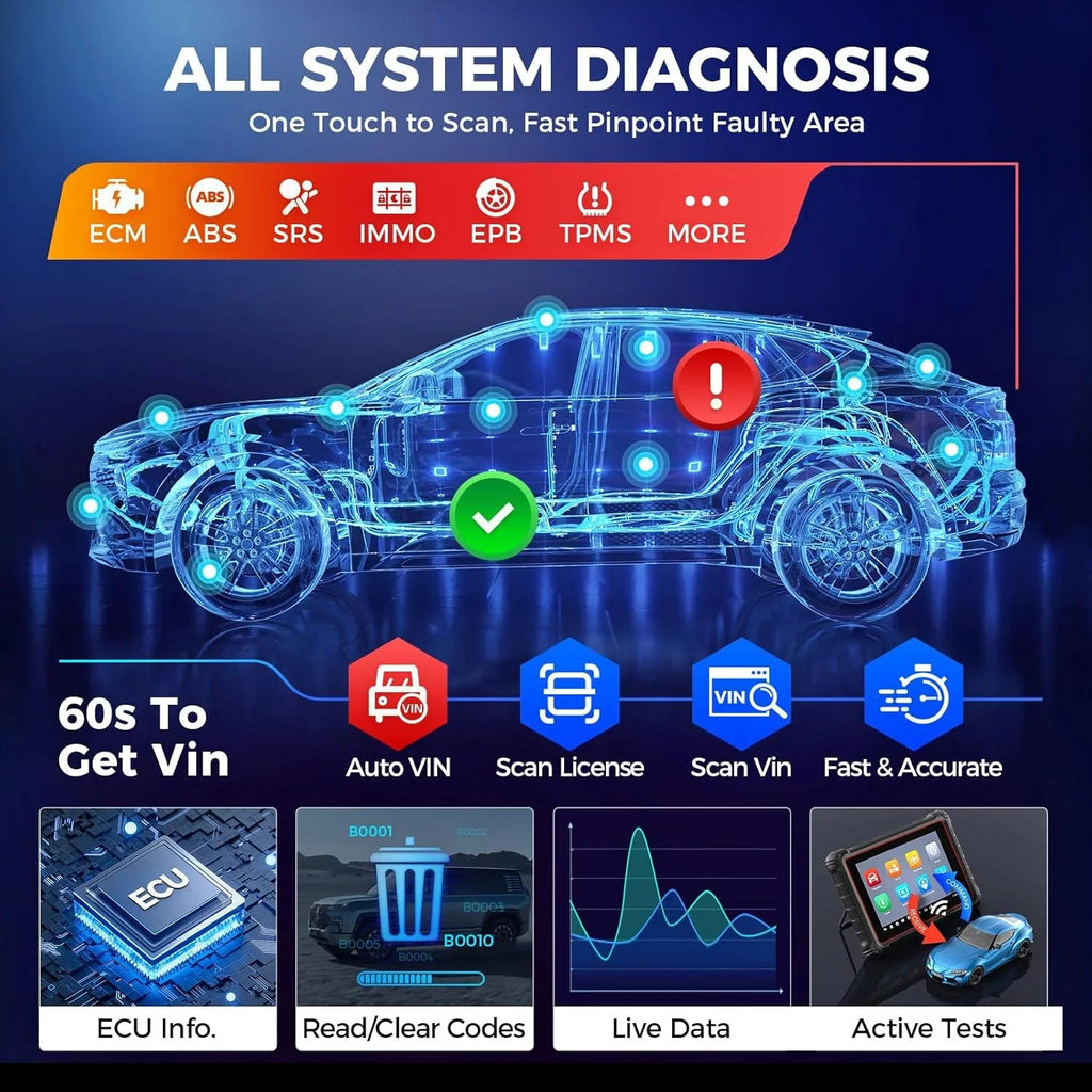 Autel MaxiCOM MK900 Automotive Diagnostic Scan Tool With 40+ Service Functions And Active Tests - MK900