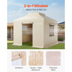 KFFKFF Winter Gazebo Cover for 10 x 10 ft Double-Tiered Gazebos, Beige - LTS-MM180-1010