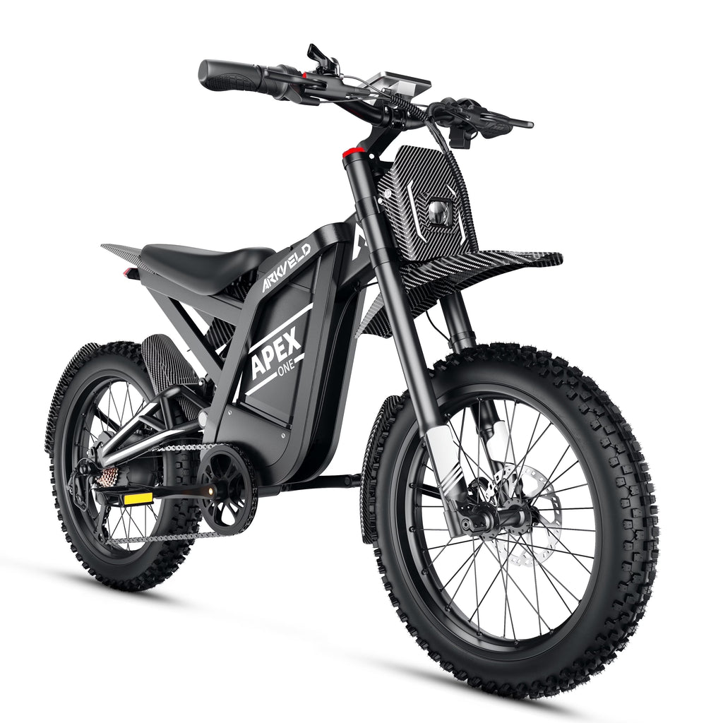Arkveld Adult Electric Fat Tire Bike, 3000W, 40 MPH, 80 Miles, 25 inch, White - APEX1