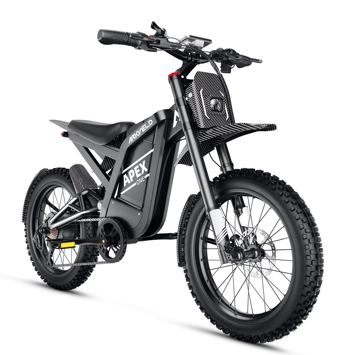 Arkveld Adult Electric Fat Tire Bike, 3000W, 40 MPH, 80 Miles, 25 inch, White - APEX1