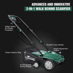 Seizeen 16-Inch Lawn Dethatcher And Scarifier - 15 Amp, 58 QT