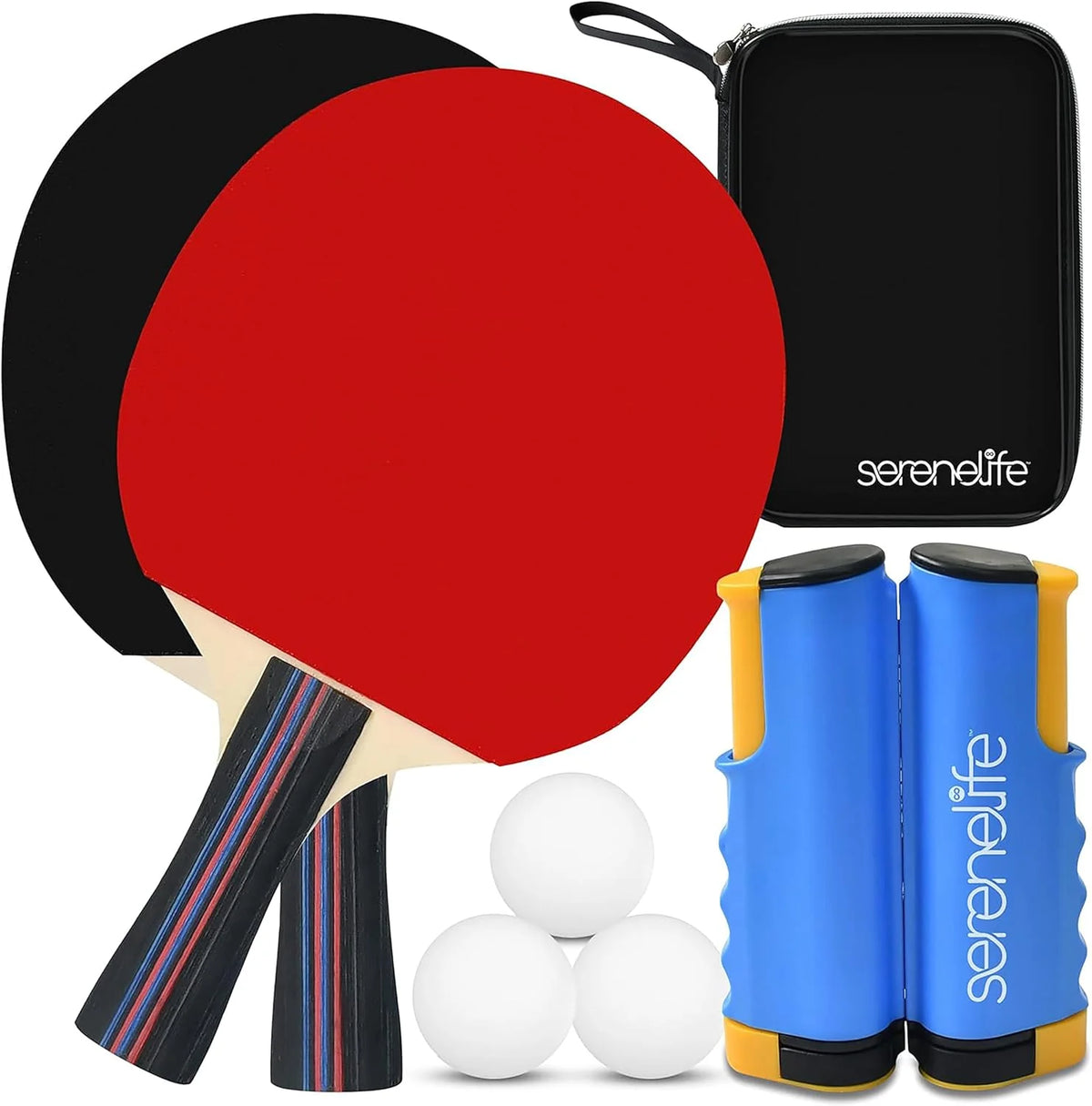 Foldable Table Tennis Table Set, 6 ft x 3 ft, Blue