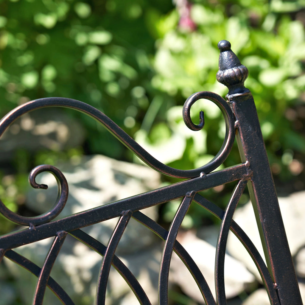 Metal Outdoor Rocking Bench, Bronze, 45 in L x 36 in W x 36 in H