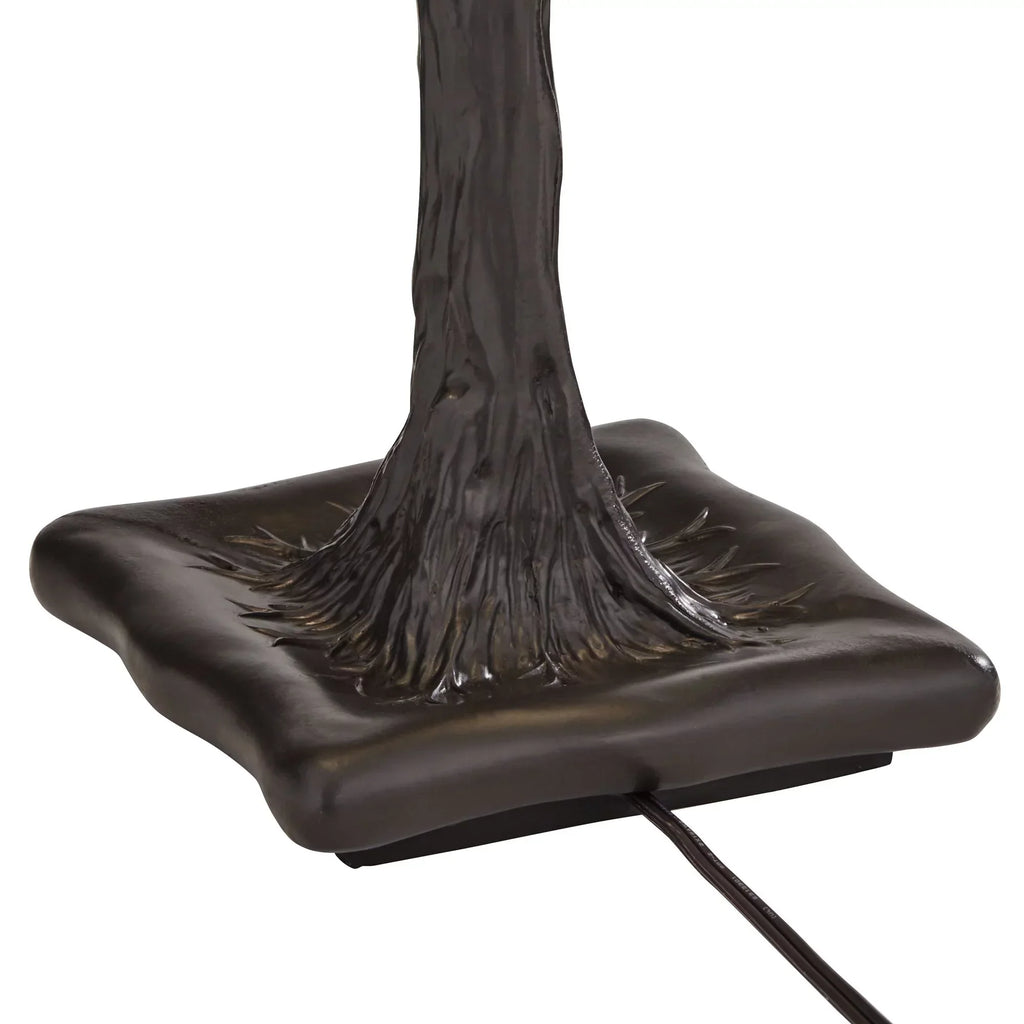 Robert Louis Tiffany Table Lamp 26 inch High Dark Bronze Cherry Blossom Stained Art Glass Shade