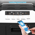 DISHUP Portable Car Refrigerator 12V, 53QT (50L), Dual Zone - Black