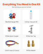 VEVOR 3.5 CFM Single-Stage AC Vacuum Pump And Manifold Gauge Set - VP125