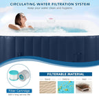 SEGMART Inflatable Hot Tub Spa, 73 inch, 4-6 Person, 130 Jets, 240 Gallon Capacity