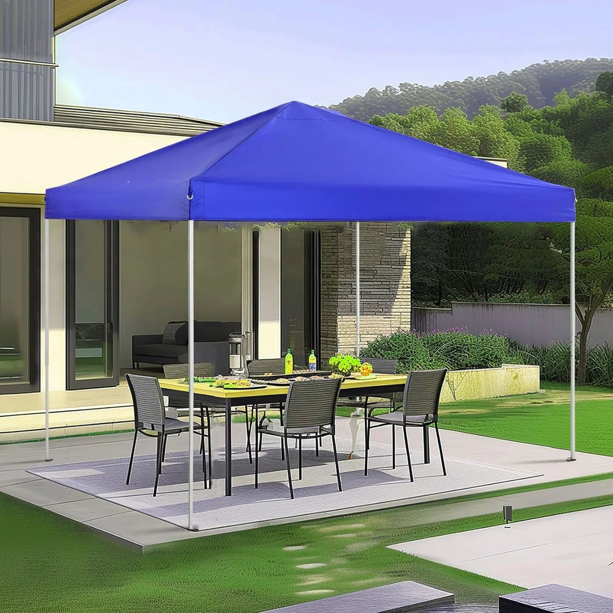 GVDV 10x10 ft Easy Pop Up Outdoor Canopy Tent - Blue